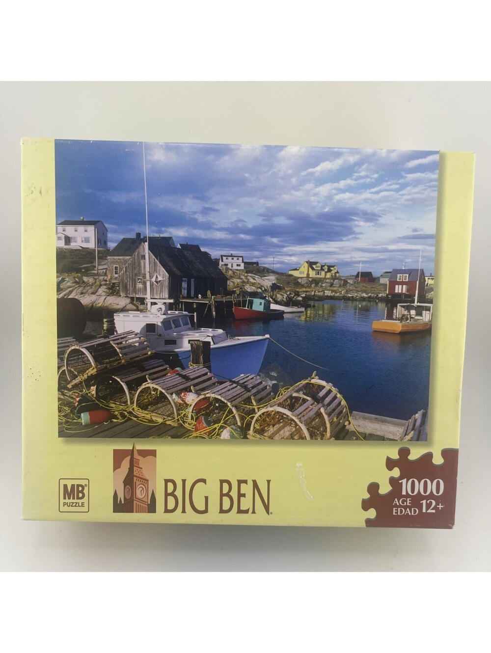 Big Ben 1000 Piece Jigsaw Puzzle Harbor Lobster Traps Scene MB Puzzle OO100